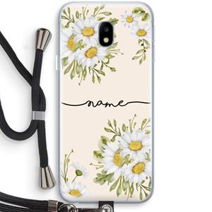 CaseCompany Daisies: Samsung Galaxy J3 (2017) Transparant Hoesje met koord