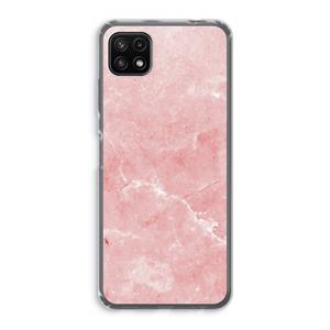CaseCompany Roze marmer: Samsung Galaxy A22 5G Transparant Hoesje