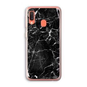 CaseCompany Zwart Marmer 2: Samsung Galaxy A20e Transparant Hoesje