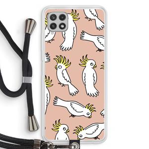 CaseCompany Papegaai: Samsung Galaxy A22 4G Transparant Hoesje met koord