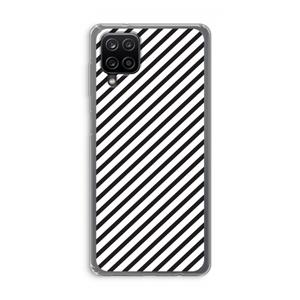 CaseCompany Strepen zwart-wit: Samsung Galaxy A12 Transparant Hoesje