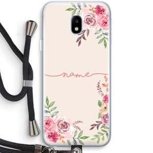 CaseCompany Rozen: Samsung Galaxy J3 (2017) Transparant Hoesje met koord