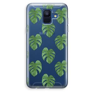 CaseCompany Monstera leaves: Samsung Galaxy A6 (2018) Transparant Hoesje