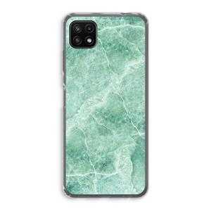 CaseCompany Groen marmer: Samsung Galaxy A22 5G Transparant Hoesje