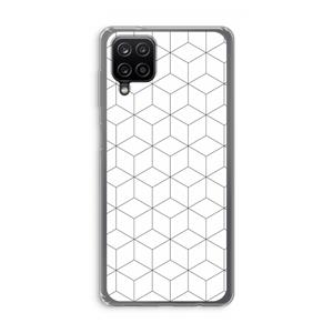 CaseCompany Zwart-witte kubussen: Samsung Galaxy A12 Transparant Hoesje