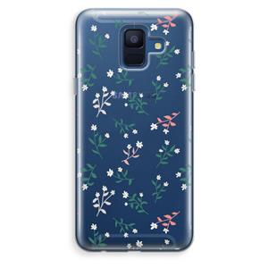 CaseCompany Small white flowers: Samsung Galaxy A6 (2018) Transparant Hoesje