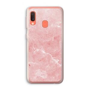 CaseCompany Roze marmer: Samsung Galaxy A20e Transparant Hoesje