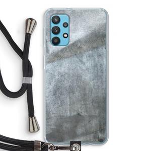 CaseCompany Grey Stone: Samsung Galaxy A32 4G Transparant Hoesje met koord