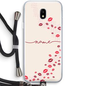 CaseCompany Kusjes: Samsung Galaxy J3 (2017) Transparant Hoesje met koord