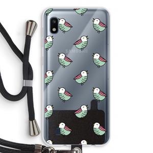 CaseCompany Vogeltjes: Samsung Galaxy A10 Transparant Hoesje met koord