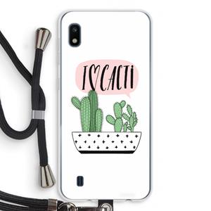 CaseCompany I love cacti: Samsung Galaxy A10 Transparant Hoesje met koord