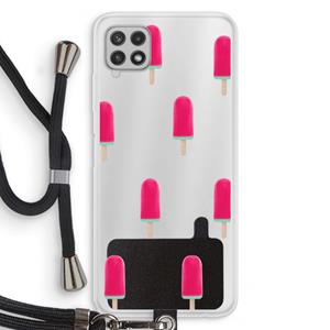 CaseCompany Waterijsje: Samsung Galaxy A22 4G Transparant Hoesje met koord
