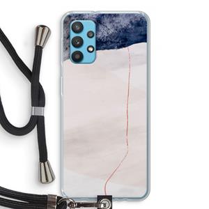 CaseCompany Stone White: Samsung Galaxy A32 4G Transparant Hoesje met koord