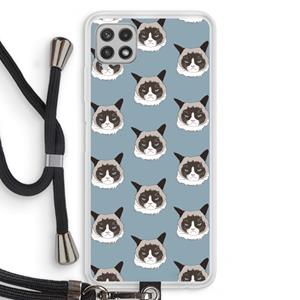 CaseCompany It's a Purrr Case: Samsung Galaxy A22 4G Transparant Hoesje met koord