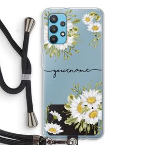 CaseCompany Daisies: Samsung Galaxy A32 4G Transparant Hoesje met koord