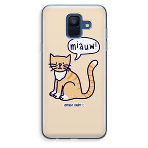 CaseCompany Miauw: Samsung Galaxy A6 (2018) Transparant Hoesje