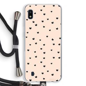 CaseCompany Kleine kattenkopjes: Samsung Galaxy A10 Transparant Hoesje met koord