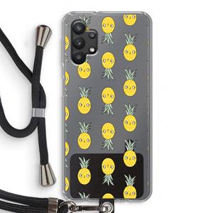 CaseCompany Ananas: Samsung Galaxy A32 5G Transparant Hoesje met koord