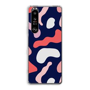 CaseCompany Memphis Shapes Pink: Sony Xperia 1 III Transparant Hoesje