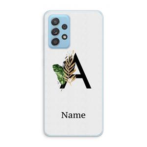 CaseCompany Charcoal Flora: Samsung Galaxy A73 Transparant Hoesje