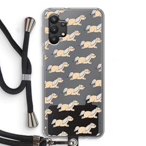 CaseCompany Ponys: Samsung Galaxy A32 5G Transparant Hoesje met koord