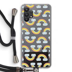 CaseCompany Regenboog: Samsung Galaxy A32 5G Transparant Hoesje met koord