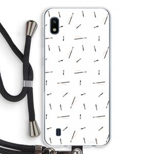 CaseCompany Hipster stripes: Samsung Galaxy A10 Transparant Hoesje met koord