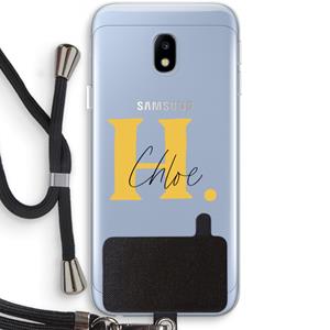 CaseCompany Amber Script: Samsung Galaxy J3 (2017) Transparant Hoesje met koord