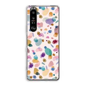 CaseCompany Terrazzo Memphis Pink: Sony Xperia 1 III Transparant Hoesje