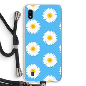 CaseCompany Margrietjes: Samsung Galaxy A10 Transparant Hoesje met koord