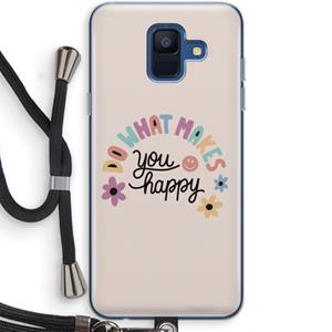 CaseCompany Happy days: Samsung Galaxy A6 (2018) Transparant Hoesje met koord