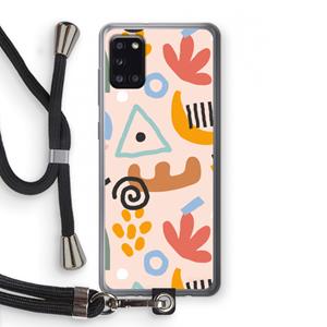 CaseCompany Abstract: Samsung Galaxy A31 Transparant Hoesje met koord