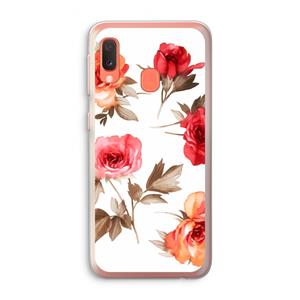 CaseCompany Roosjes: Samsung Galaxy A20e Transparant Hoesje