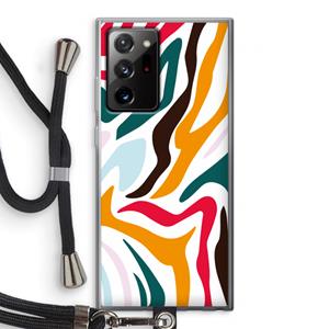 CaseCompany Colored Zebra: Samsung Galaxy Note 20 Ultra / Note 20 Ultra 5G Transparant Hoesje met koord