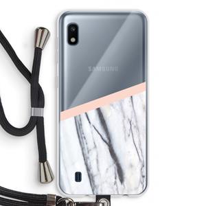 CaseCompany A touch of peach: Samsung Galaxy A10 Transparant Hoesje met koord