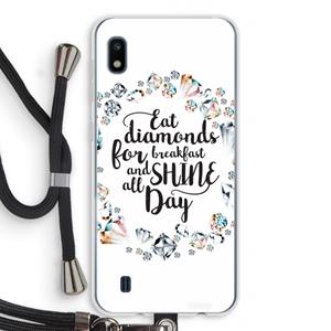 CaseCompany Diamonds: Samsung Galaxy A10 Transparant Hoesje met koord