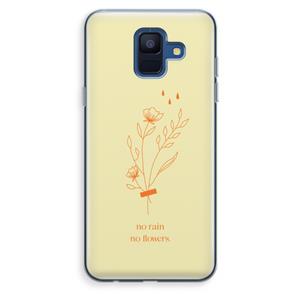 CaseCompany No rain no flowers: Samsung Galaxy A6 (2018) Transparant Hoesje