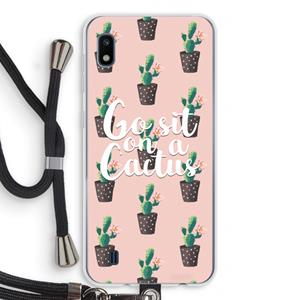 CaseCompany Cactus quote: Samsung Galaxy A10 Transparant Hoesje met koord