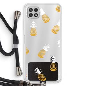 CaseCompany Ananasjes: Samsung Galaxy A22 4G Transparant Hoesje met koord