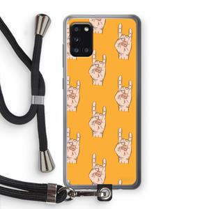 CaseCompany Rock: Samsung Galaxy A31 Transparant Hoesje met koord