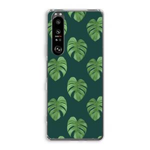CaseCompany Monstera leaves: Sony Xperia 1 III Transparant Hoesje