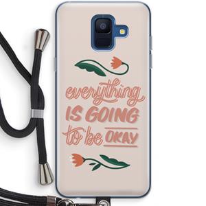 CaseCompany Optimistic flower girl: Samsung Galaxy A6 (2018) Transparant Hoesje met koord