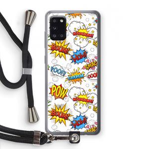 CaseCompany Pow Smack: Samsung Galaxy A31 Transparant Hoesje met koord