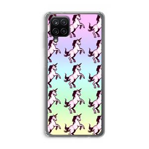 CaseCompany Musketon Unicorn: Samsung Galaxy A12 Transparant Hoesje