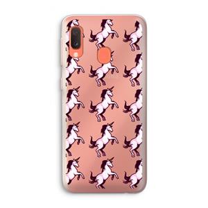 CaseCompany Musketon Unicorn: Samsung Galaxy A20e Transparant Hoesje