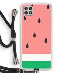 CaseCompany Watermeloen: Samsung Galaxy A22 4G Transparant Hoesje met koord