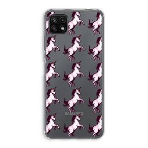 CaseCompany Musketon Unicorn: Samsung Galaxy A22 5G Transparant Hoesje