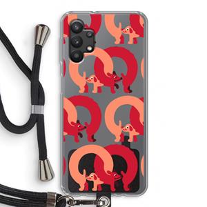 CaseCompany Dogs: Samsung Galaxy A32 5G Transparant Hoesje met koord