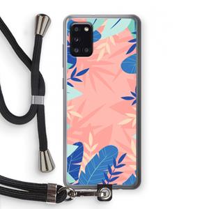 CaseCompany Tropisch: Samsung Galaxy A31 Transparant Hoesje met koord