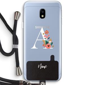 CaseCompany Pink Bouquet: Samsung Galaxy J3 (2017) Transparant Hoesje met koord